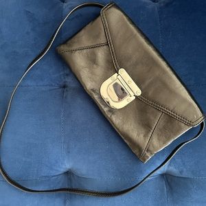 Michael kors black leather clutch purse